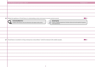 CBSE Workbook Class 9 Social Science Part-1 | aligned with NCERT | Perforated Worksheets for Practice with Competency Based questions | NEP 2020 + NCF-SE 2023 | 2027 Exam