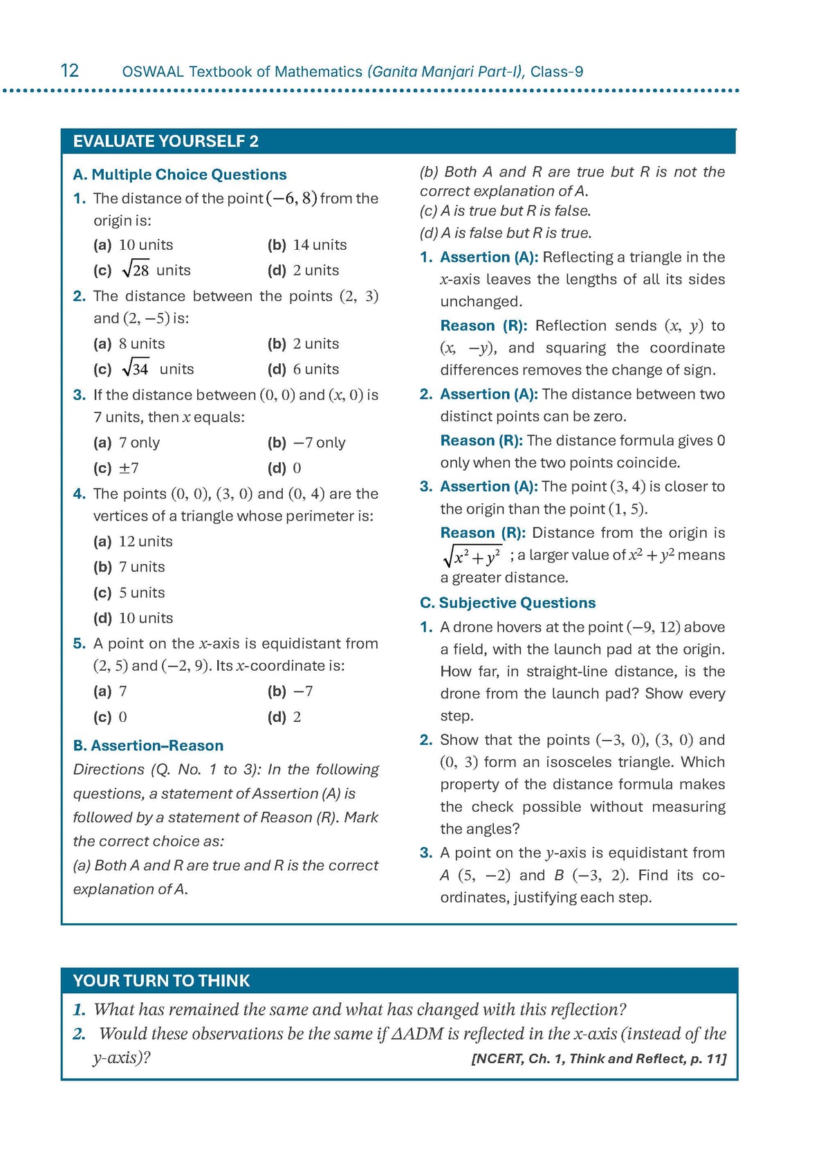 Textbook of Mathematics | Standard Level | Class 9 | Based on Latest NCERT Textbook Ganita Manjari Part-1 | Aligned with NEP 2020 & NCF-SE 2023 | Included: Competency-based Questions | Oswaal AI