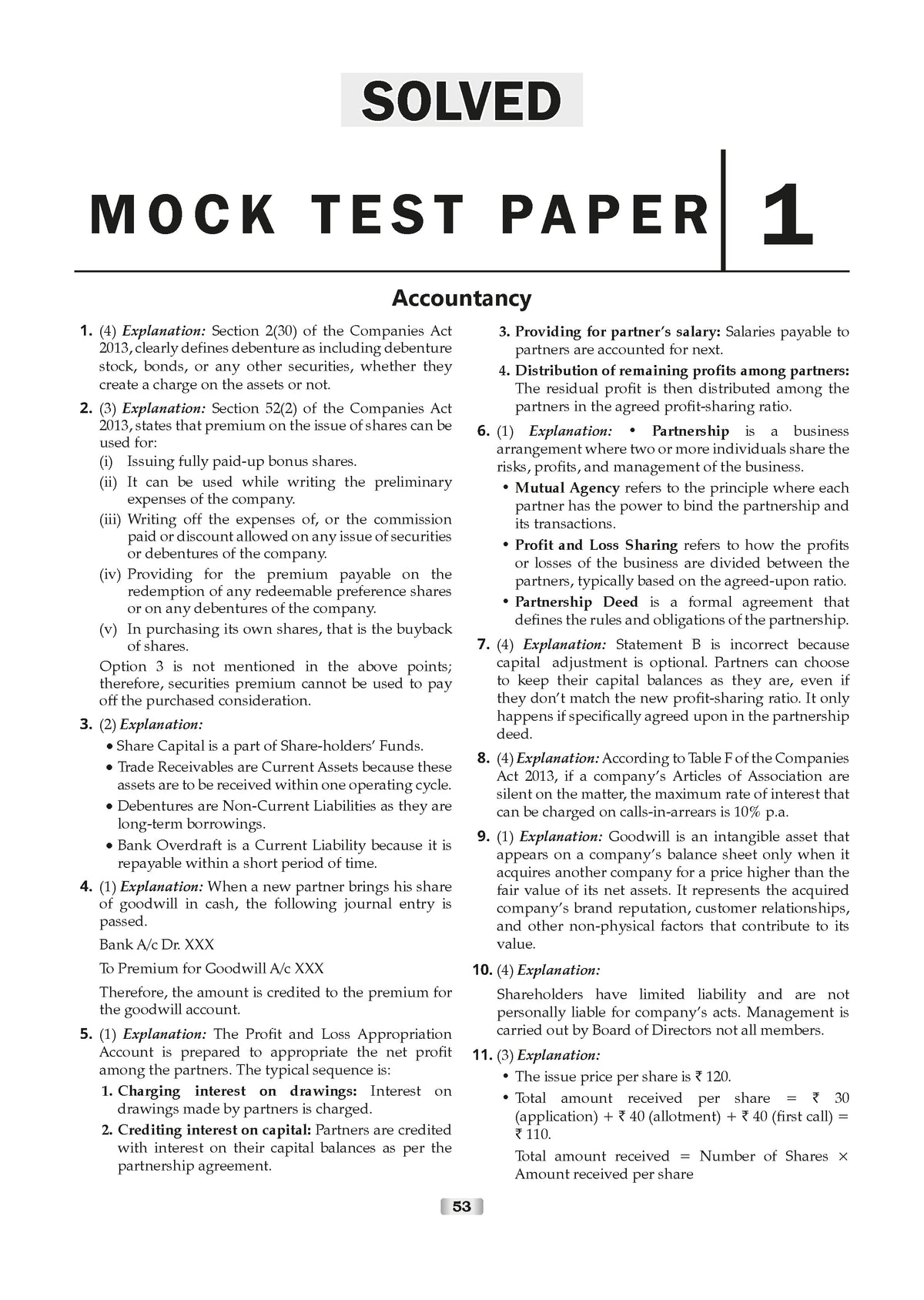 Oswaal NTA CUET (UG) 10 Mock Test Papers Accountancy For 2026 Exam (Section-II) (as per latest 27 Dec., notification) | 500+ MCQs for Practice | Includes 2025 Paper- fully solved | With Oswaal AI