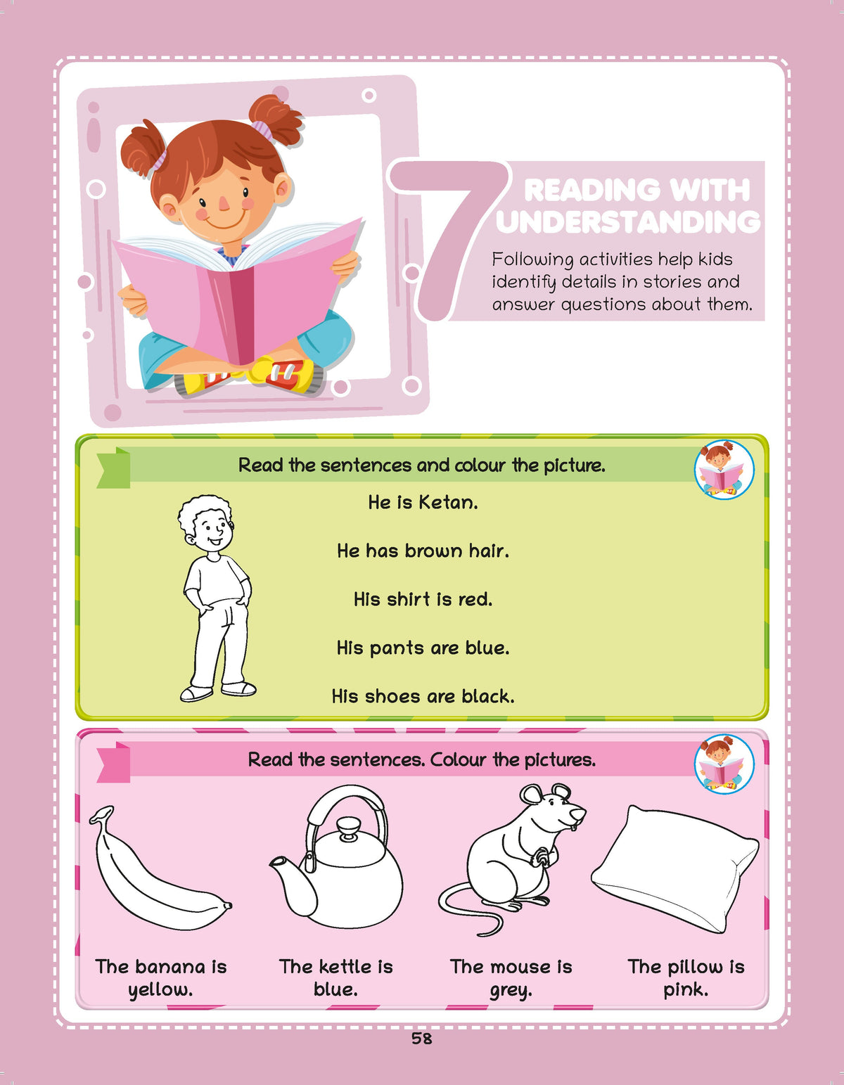 Lil Legends Brain, Maths & English Activity Book Set (3 Books) | 750+ Fun Exercises for Kids (Age 5+) | Tracing, Logical Thinking & Language Skills - Oswaal Books