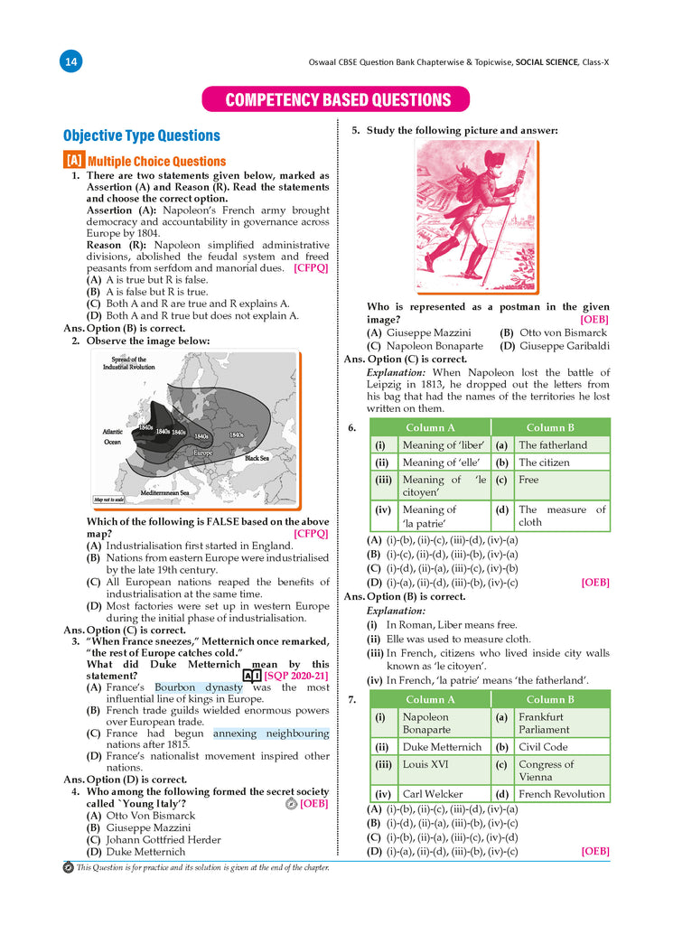 CBSE Question Bank Chapterwise and Topicwise SOLVED PAPERS Class 10 Social Science For Exam 2026