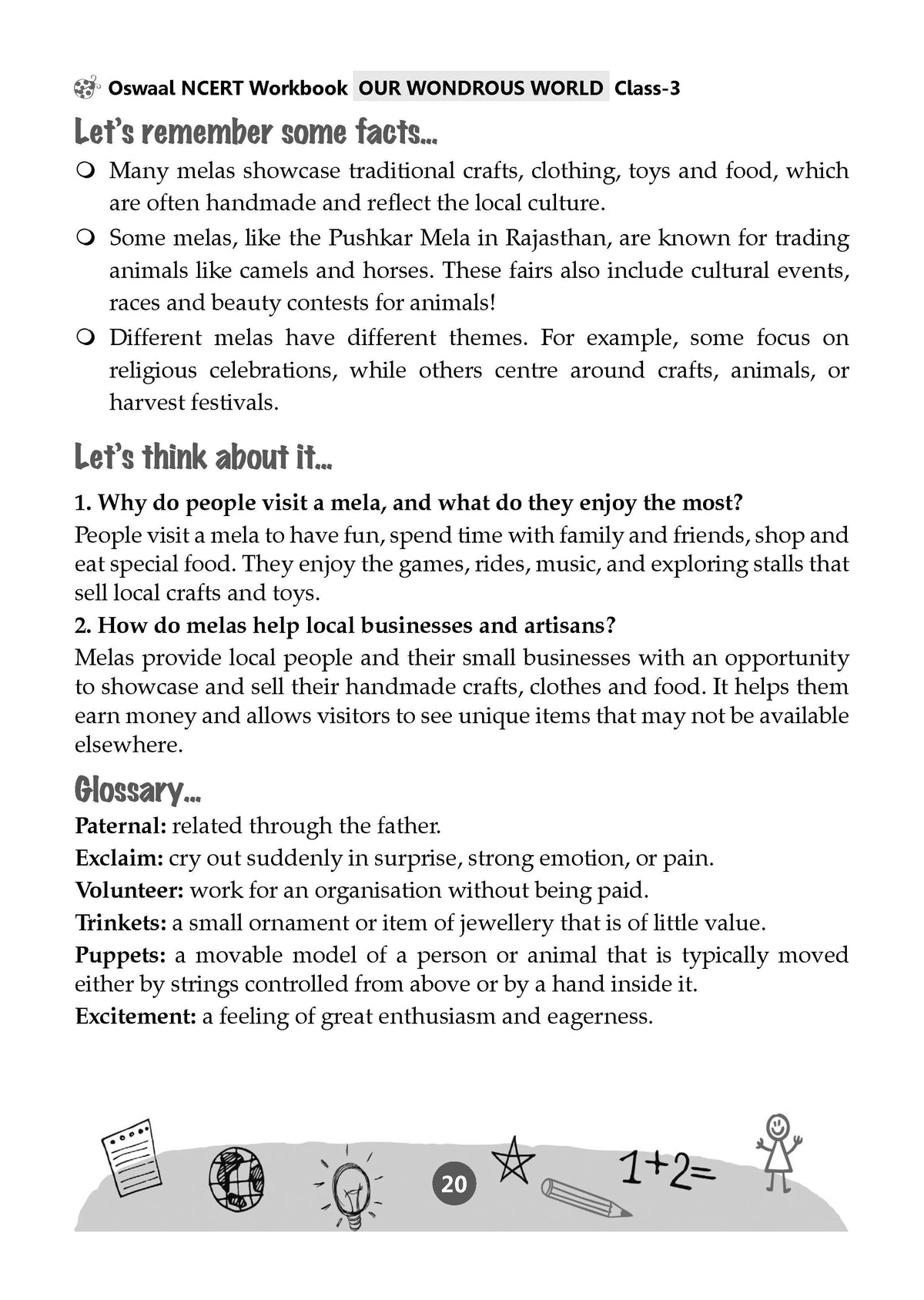 Oswaal Workbook Based on NCERT Textbook Our Wondrous World (World Around Us) Class 3 | With Practice Worksheets and Activity Based Questions | For Exam 2026-27 | As per NCF and NEP
