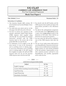 CLAT (UG) (COMMON LAW ADMISSION TEST) | 10 Mock Test Papers | For 2026 Admission Test