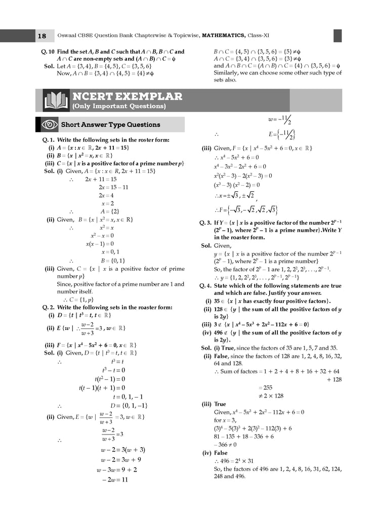 CBSE Question Bank Class 11 Mathematics For 2026 Exam