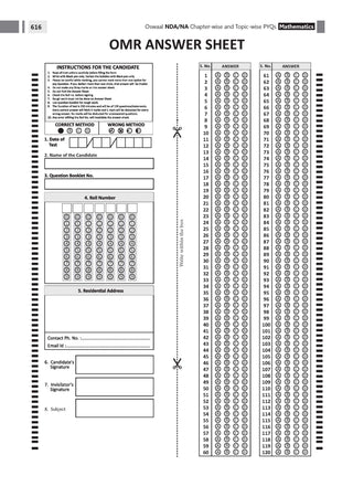NDA-NA (NATIONAL DEFENCE ACADEMY/NAVAL ACADEMY) Chapter-wise & Topic-wise Previous Year Questions Solved Papers 2014-2025 (I & II) | Mathematics