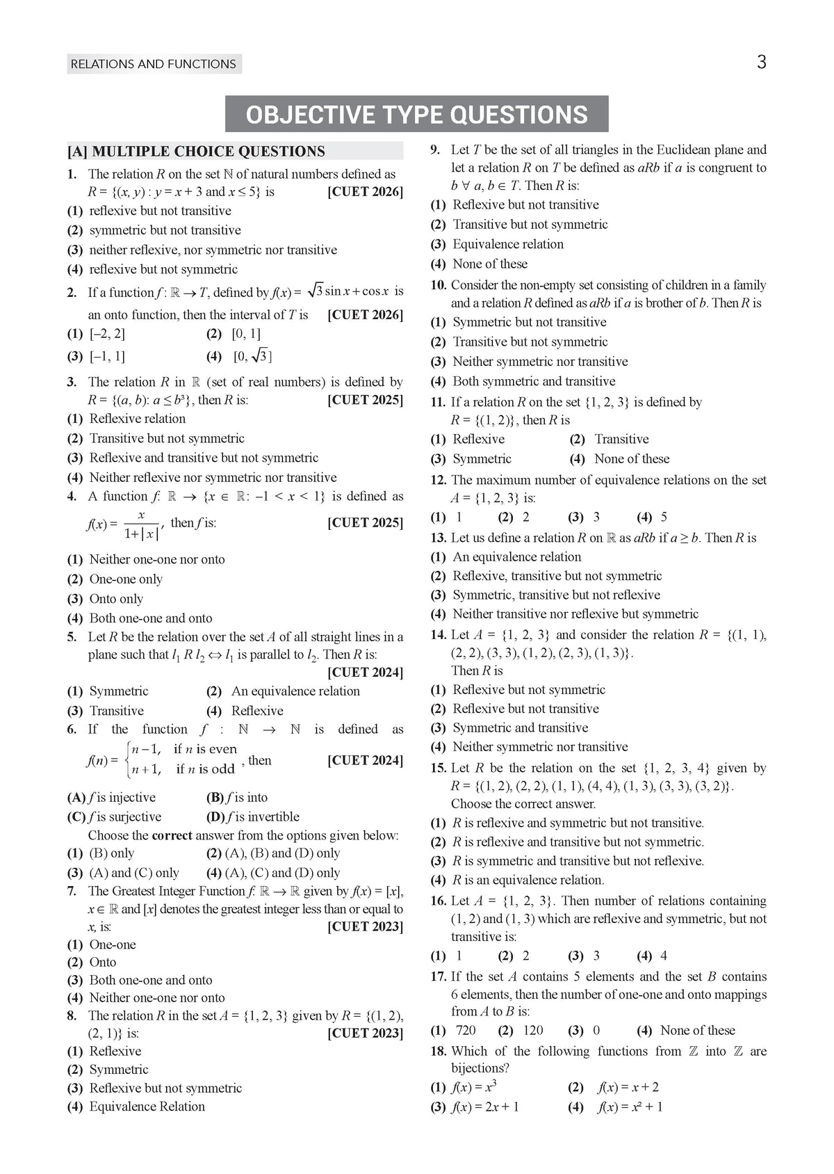 Oswaal NTA CUET (UG) Chapter-wise Solved Papers Question Bank | Mathematics | PYQs (2022–2026) NCERT aligned MCQs | With Solved Paper 2026 | For 2027 Exam | With Oswaal AI