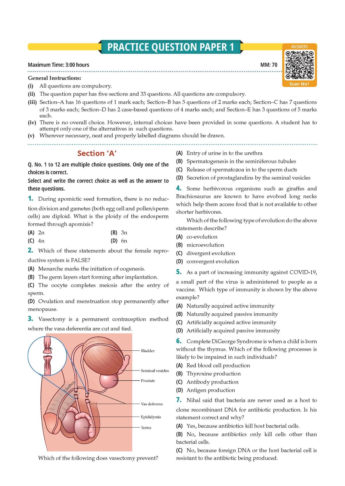 CBSE Class 12 Biology Question Bank | Chapter & Topic-wise Solved Papers (2017-2026) | Based on Latest Syllabus (April 2026) | Includes 2026 Papers | For 2027 Exam