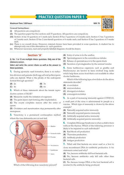 CBSE Class 12 Biology Question Bank | Chapter & Topic-wise Solved Papers (2017-2026) | Based on Latest Syllabus (April 2026) | Includes 2026 Papers | For 2027 Exam