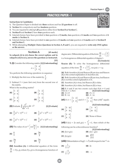 Class 12 ISC Mathematics Question Bank (2017-2026) | Chapter-wise & Topic-wise with Competency Based Questions | For 2027 Exam | With Solved 2026 Board Paper | Self-Assessment Papers