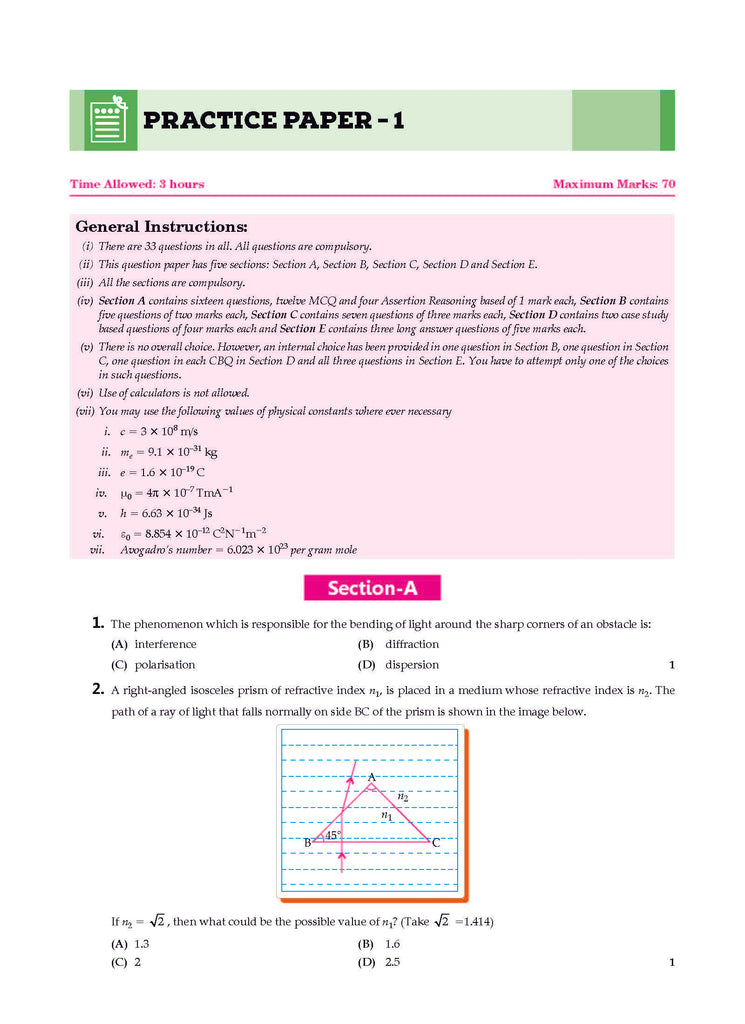 CBSE Question Bank Chapterwise and Topicwise SOLVED PAPERS Class 12 Physics For Exam 2026