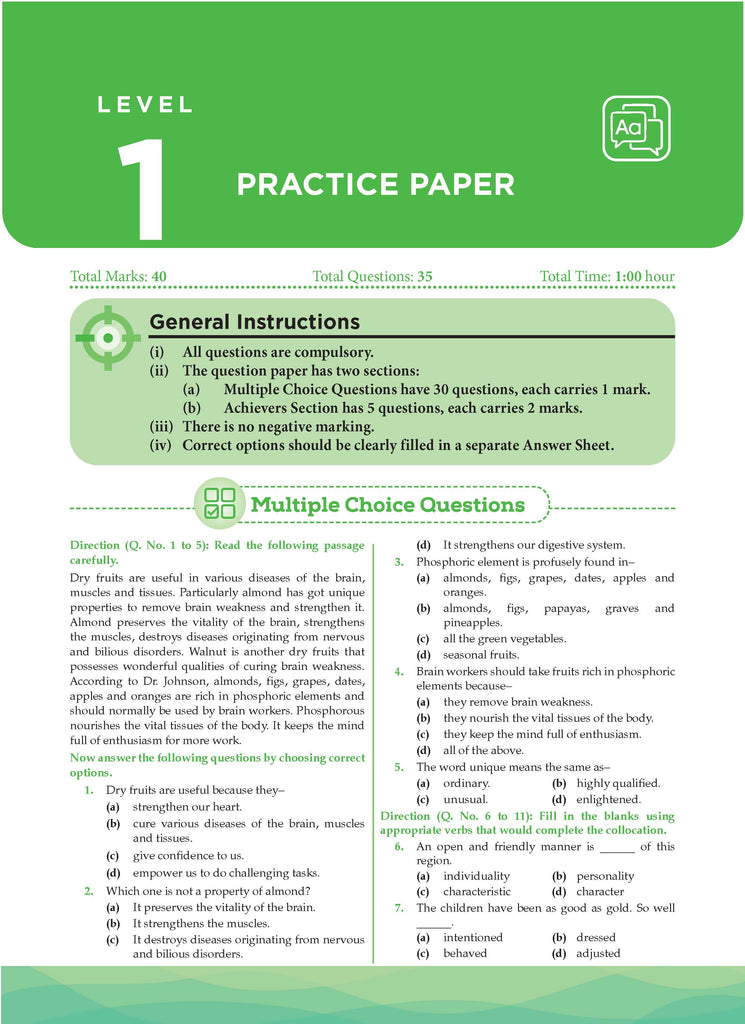 One for All Olympiads Previous Year Solved Papers Class 6 English For 2025 Exam