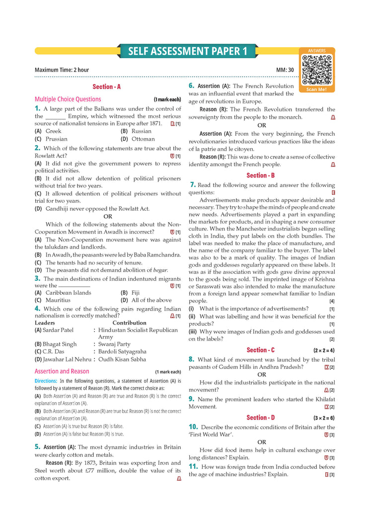 CBSE Question Bank Chapterwise and Topicwise SOLVED PAPERS Class 10 Social Science For Exam 2026