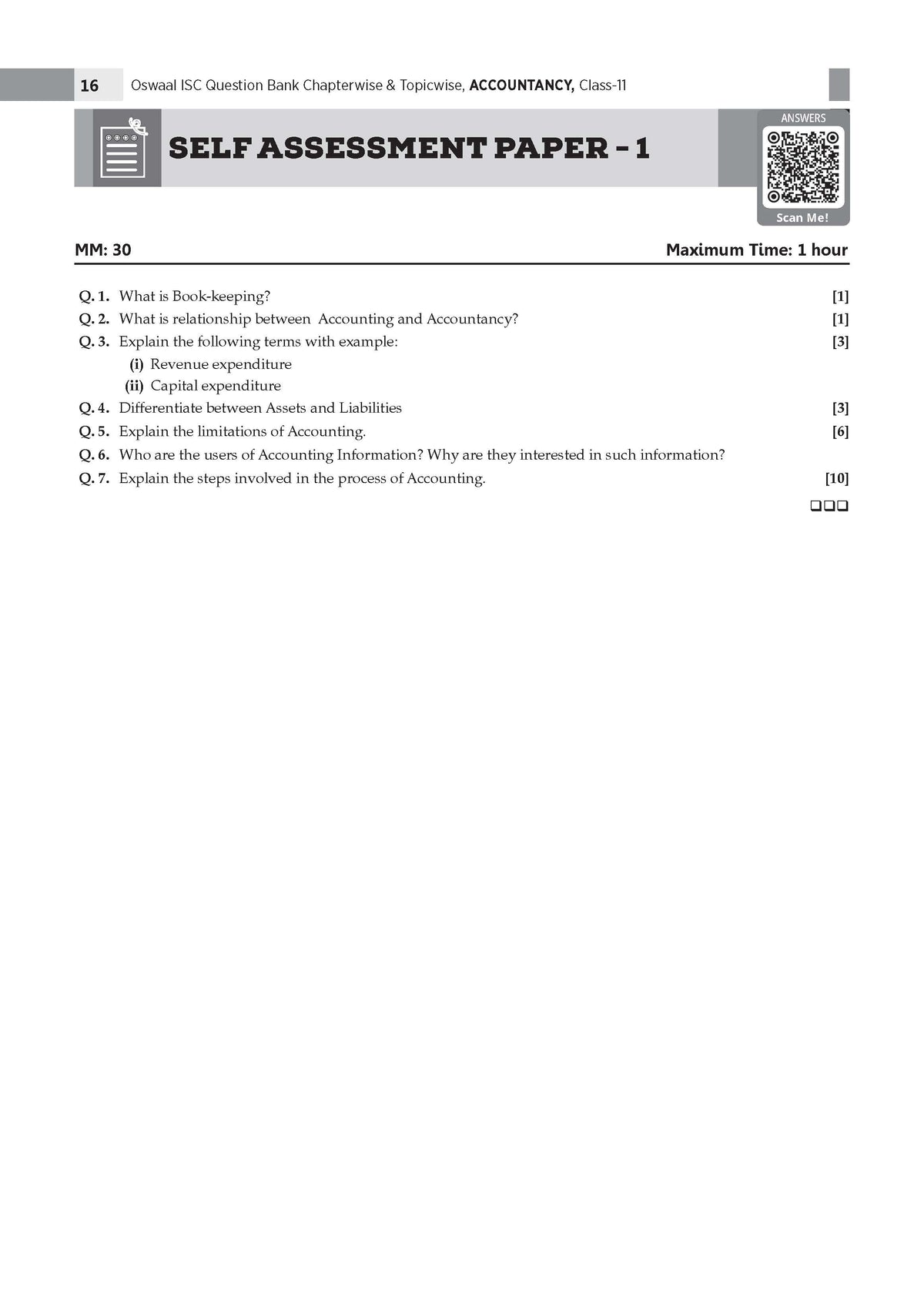 Oswaal Class 11 ISC Accounts Question Bank | Chapter-wise & Topic-wise with Competency Based Questions | For 2027 Exam | Self-Assessment Papers | Revision Notes