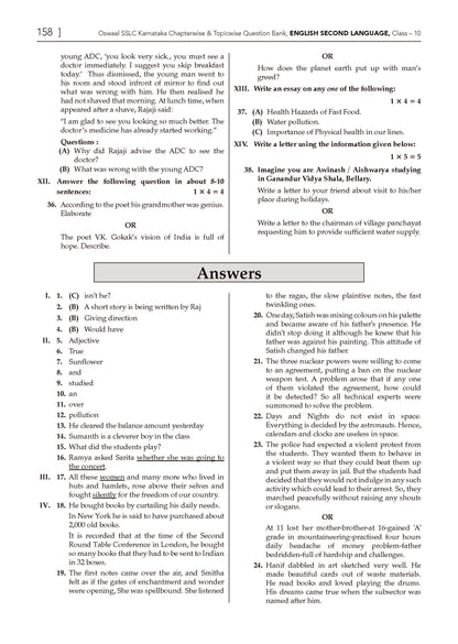Karnataka SSLC Chapter-wise and Topic-wise Question Bank Solved Papers (2017 - 2026) | Class 10 | English Second Language | Includes 2026 Paper-Fully solved | For 2027 Exam | With Oswaal AI