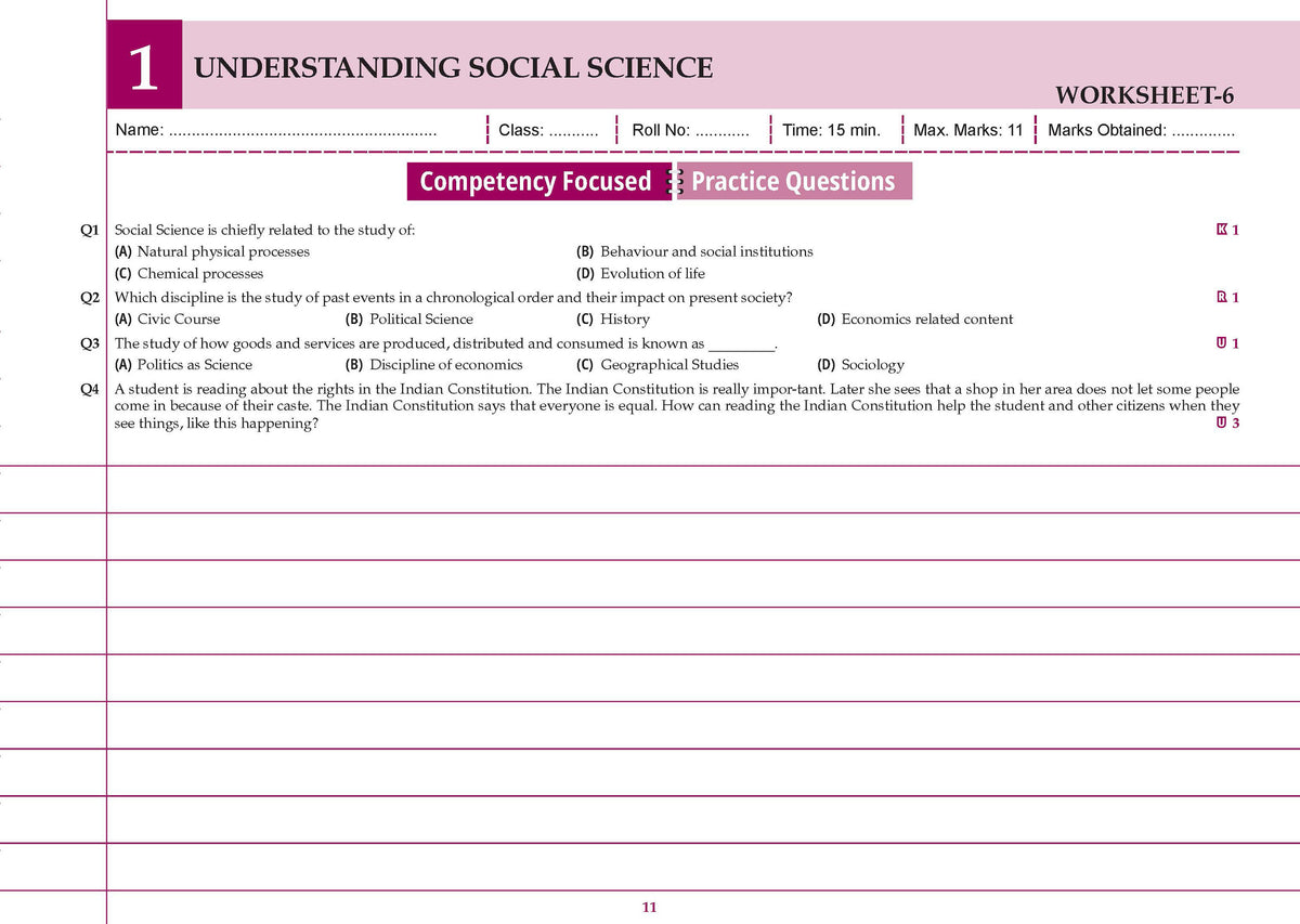Oswaal CBSE Workbook Class 9 Social Science Part-1 | aligned with NCERT | Perforated Worksheets for Practice with Competency Based questions | NEP 2020 + NCF-SE 2023 | 2027 Exam