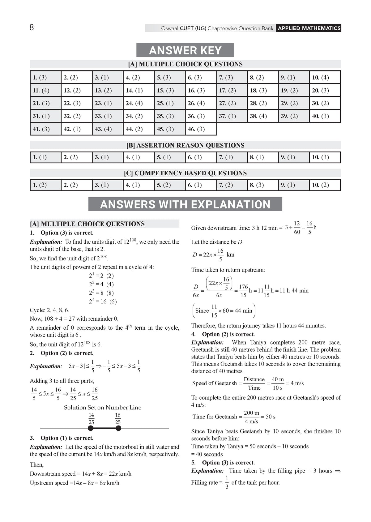 NTA CUET (UG) Chapter-wise Solved Papers Question Bank | Applied Mathematics | PYQs (2022–2026) NCERT aligned MCQs | With Solved Paper 2026 | For 2027 Exam | With Oswaal AI