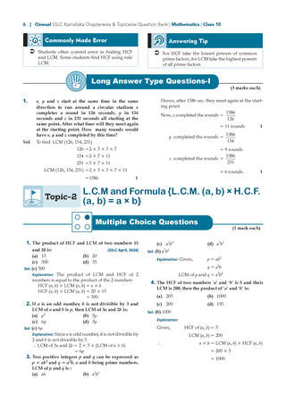 Karnataka Class 10 Mathematics Chapterwise and Topicwise Question Bank Solved Papers 2017-2026 | For 2027 Exam | With Oswaal AI
