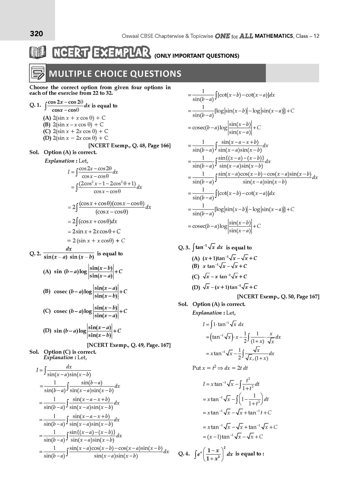 Oswaal CBSE & NCERT One for All Class 12 Mathematics (For 2027 Exam)