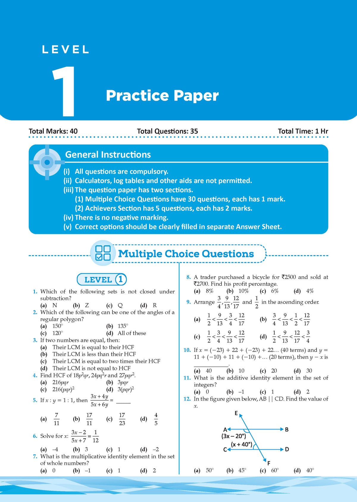 One for All Olympiads | Class 7 Maths, Science, English, GK | Chapter-wise Previous Years' Solved Papers | Prep-Guide With Level 1, 2 & Achievers Section (Set of 4 Books) For 2026 Exam