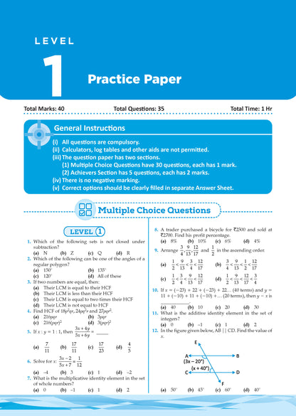 One for All Olympiads | Class 7 Maths, Science, English, GK | Chapter-wise Previous Years' Solved Papers | Prep-Guide With Level 1, 2 & Achievers Section (Set of 4 Books) For 2026 Exam