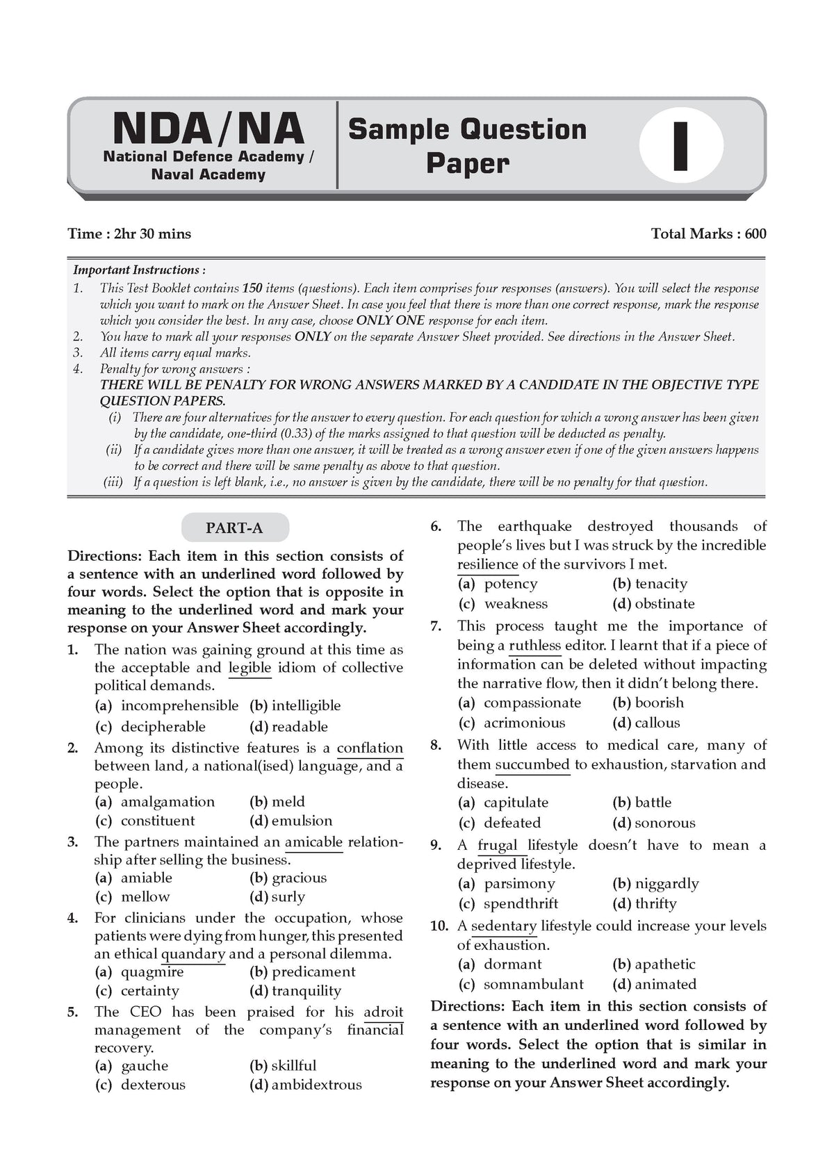 NDA/NA 13 Years' Chapter-wise & Topic-wise Solved Papers | General Ability Test (GS & English) | 2014–2026 (I & II) | For 2027 Exam | with Oswaal AI