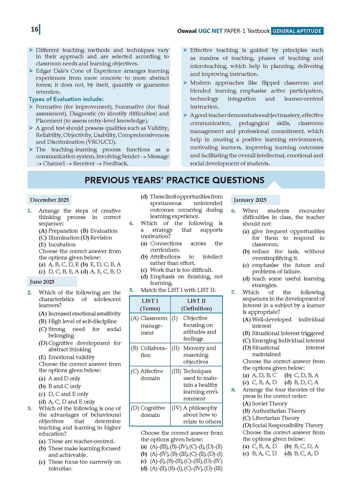 UGC NET/JRF/SET Paper-1 | Teaching & Research Aptitude | Chapter-wise Solved Questions (4000+) with Comprehensive Theory | PYQs (2012 – 2026) | For 2026-27 Exams | With oswaal.ai