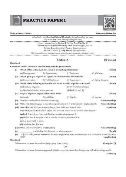 Oswaal Class 11 ISC Accounts Question Bank | Chapter-wise & Topic-wise with Competency Based Questions | For 2027 Exam | Self-Assessment Papers | Revision Notes