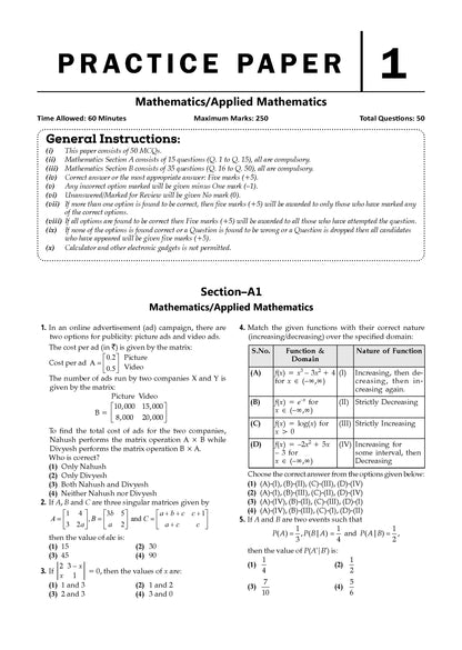 NTA CUET (UG) Chapter-wise Solved Papers Question Bank | Applied Mathematics | PYQs (2022–2026) NCERT aligned MCQs | With Solved Paper 2026 | For 2027 Exam | With Oswaal AI