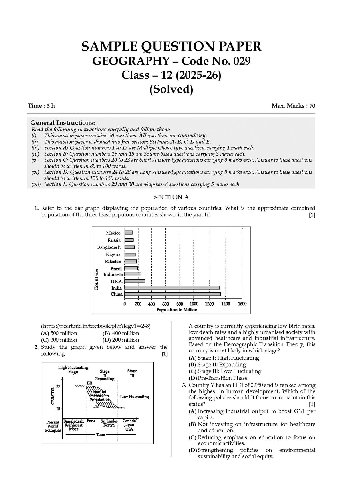 CBSE Class 12 Geography Question Bank | Chapter & Topic-wise Solved Papers (2017-2026) | Based on Latest Syllabus (April 2026) | Includes 2026 Papers | For 2027 Exam