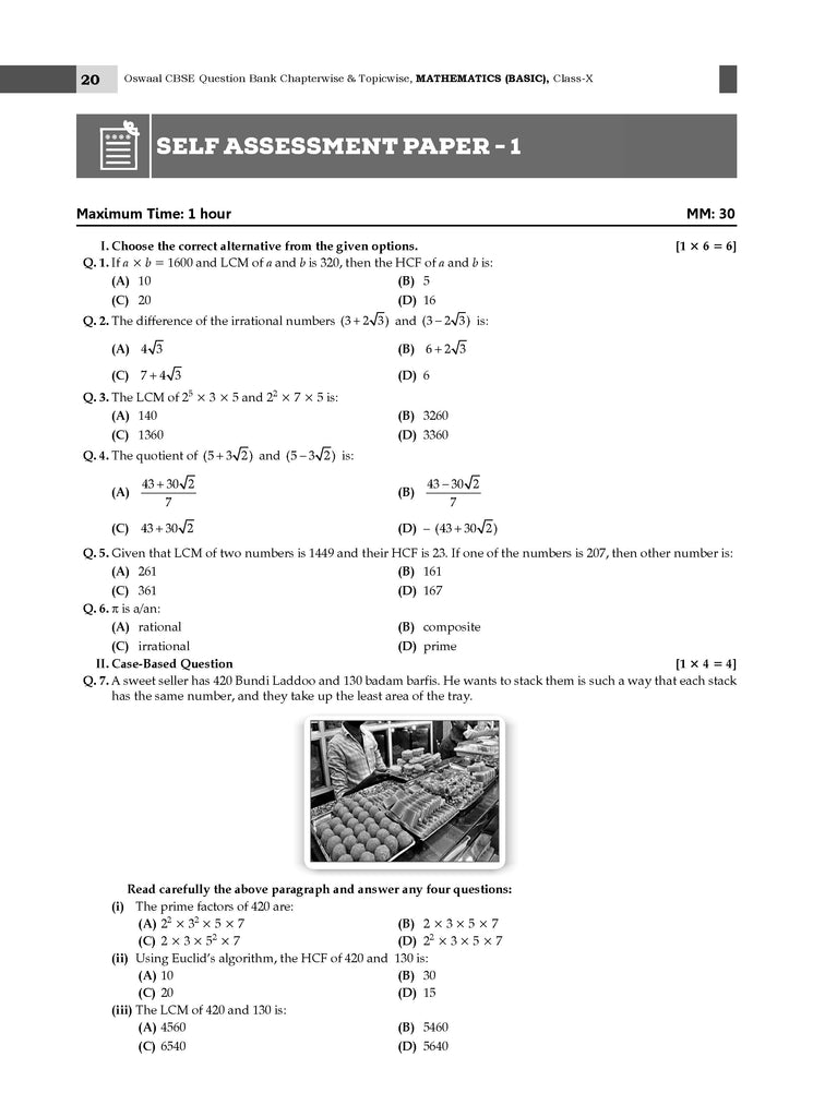 CBSE Question Bank Chapterwise and Topicwise SOLVED PAPERS Class 10 Mathematics (Basic) For Exam 2026