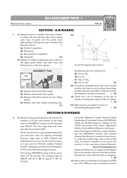 Class 12 ISC Economics Question Bank (2017-2026) | Chapter-wise & Topic-wise with Competency Based Questions | For 2027 Exam | With Solved 2026 Board Paper | Self-Assessment Papers