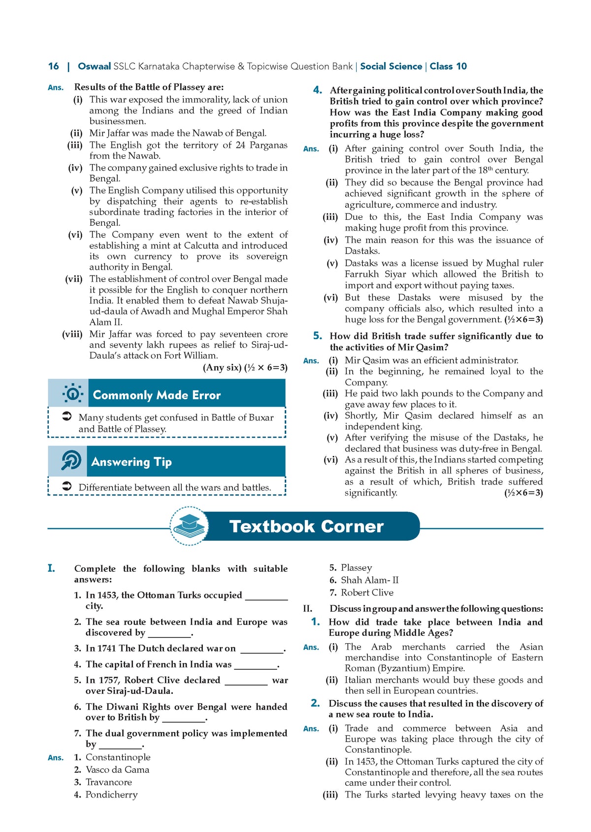 Oswaal Karnataka Class 10 Social Science Chapterwise and Topicwise Question Bank Solved Papers 2017-2026 | For 2027 Exam | With Oswaal AI