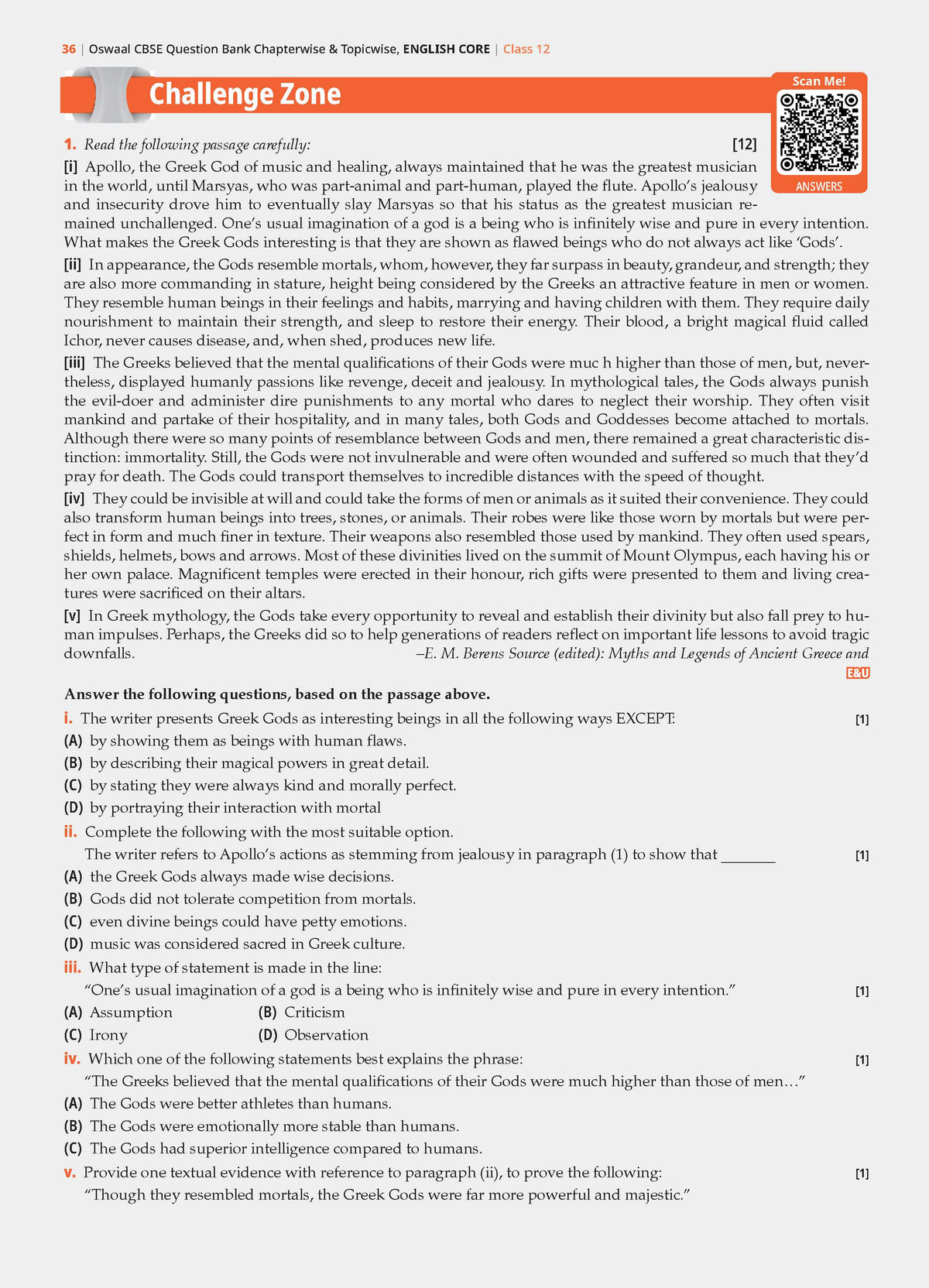 CBSE Class 12 English Core Question Bank | Chapter & Topic-wise Solved Papers (2017-2026) | Based on Latest Syllabus (April 2026) | Includes 2026 Papers | For 2027 Exam