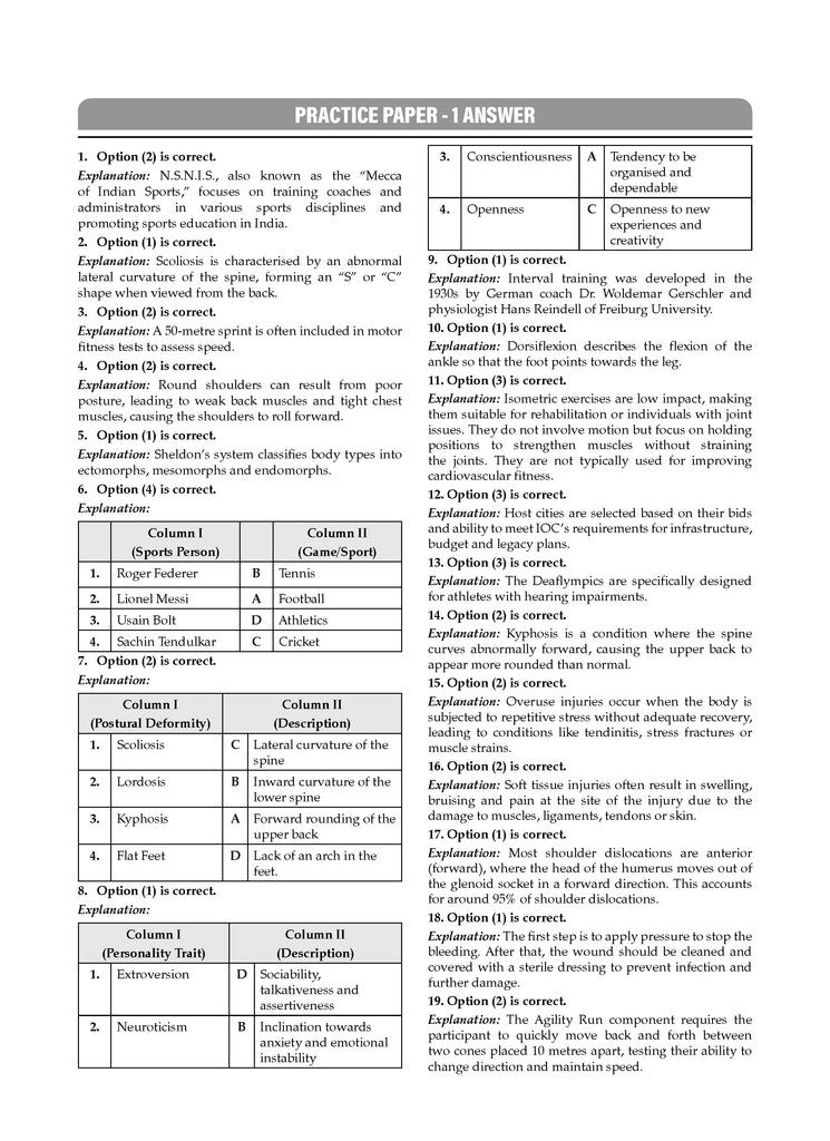 NTA CUET (UG) Chapterwise Question Bank Physical Education (For 2025 Exam)