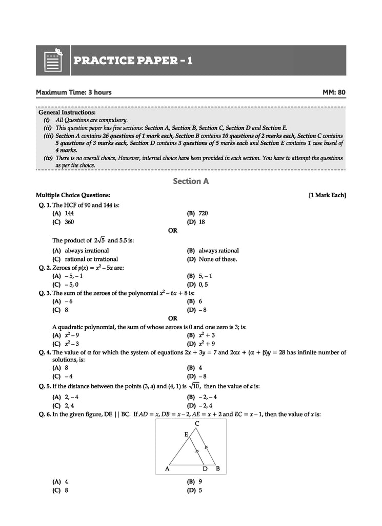 CBSE Question Bank Chapterwise and Topicwise SOLVED PAPERS Class 10 Mathematics (Basic) For Exam 2026