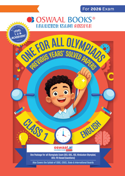 One For All Olympiads Class 1 English Prep-Guide Book | Chapter-wise Previous Years' Solved Papers | Questions for SOF IEO & Other Olympiad Exams 2026 | With Sample Practice Papers & Oswaal.AI