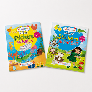Lil Legends Books of Stickers Animals and Alphabets | Set of 2 for Age 3+ | Learn ABC and Counting With Fun Activities | Educational Workbook | For Toddlers/Nursery/LKG