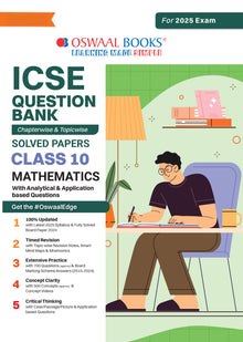 ICSE Question Bank Class 10 Mathematics | Chapterwise | Topicwise | Solved Papers | For 2025 Board Exams