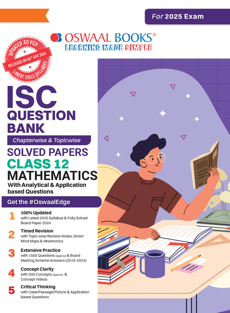 ISC Question Bank Class 12 Mathematics | Chapterwise | Topicwise | Solved Papers | For 2025 Board Exams