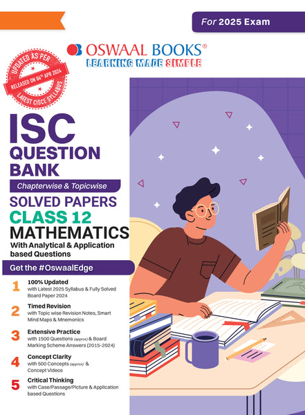 ISC Question Bank Class 12 Mathematics | Chapterwise | Topicwise | Solved Papers | For 2025 Board Exams