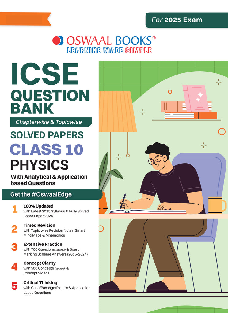 ICSE Question Bank Class 10 Physics | Chapterwise | Topicwise | Solved Papers | For 2025 Board Exams