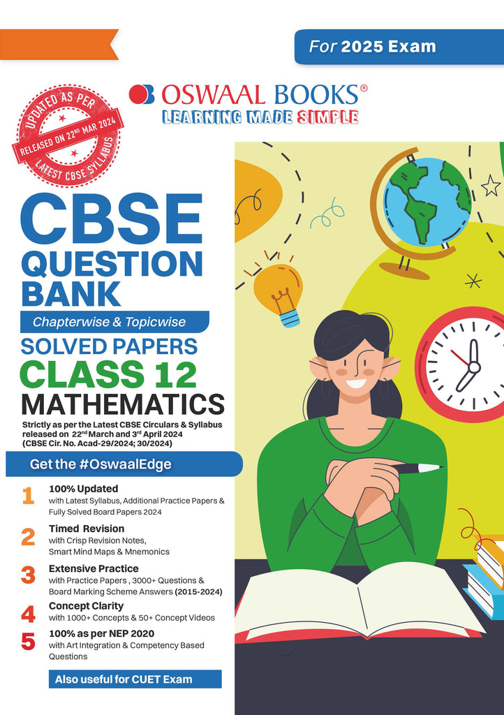 CBSE Question Bank Class 12 Mathematics, Chapterwise and Topicwise Solved Papers For Board Exams 2025
