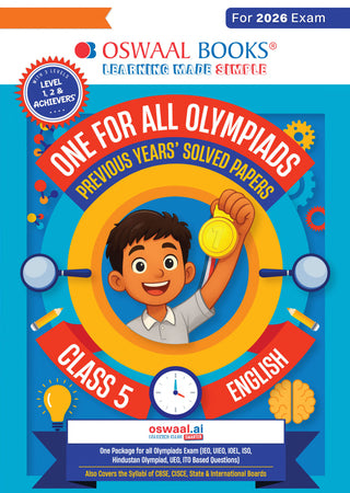 One For All Olympiads Class 5 English Prep-Guide Book | Chapter-wise Previous Years' Solved Papers | Questions for SOF IEO & Other Olympiad Exams 2026 | With Sample Practice Papers & Oswaal.AI
