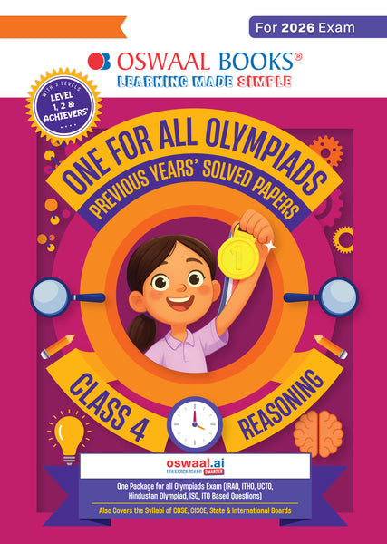 One for All Olympiads Chapter-wise Previous Years' Solved Papers, Prep-Guide (with Level 1, 2 & Achievers Section) Class 4 Reasoning For 2026 Exam