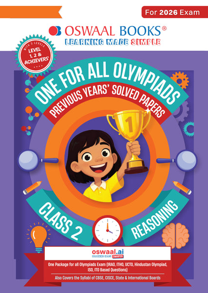One for All Olympiads Chapter-wise Previous Years' Solved Papers, Prep-Guide (with Level 1, 2 & Achievers Section) Class 2 Reasoning For 2026 Exam