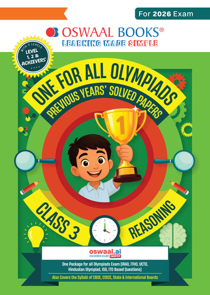 One for All Olympiads Chapter-wise Previous Years' Solved Papers, Prep-Guide (with Level 1, 2 & Achievers Section) Class 3 Reasoning For 2026 Exam