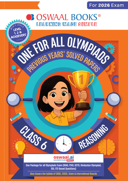 One for All Olympiads Chapter-wise Previous Years' Solved Papers, Prep-Guide (with Level 1, 2 & Achievers Section) Class 6 Reasoning For 2026 Exam