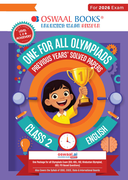 One for All Olympiads Chapter-wise Previous Years' Solved Papers, Prep-Guide (with Level 1, 2 & Achievers Section) Class 2 English For 2026 Exam