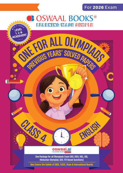 One for All Olympiads Chapter-wise Previous Years' Solved Papers, Prep-Guide (with Level 1, 2 & Achievers Section) Class 4 English For 2026 Exam