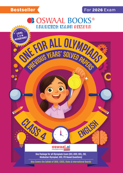 One For All Olympiads Class 4 English Prep-Guide Book | Chapter-wise Previous Years' Solved Papers | Questions for SOF IEO & Other Olympiad Exams 2026 | With Sample Practice Papers & Oswaal.AI